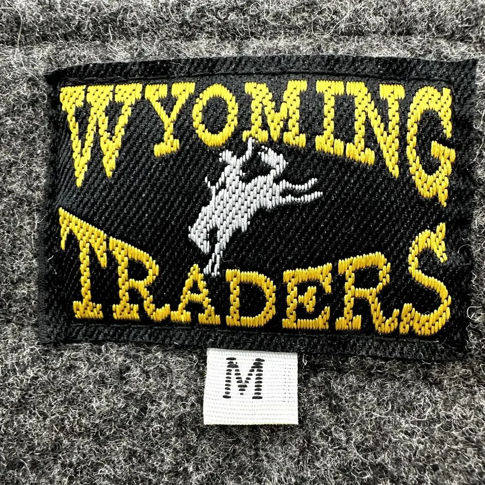 Wyoming Traders Buckaroo Vest Water Resistant Wool Collar Pocket Charcoal Gray M